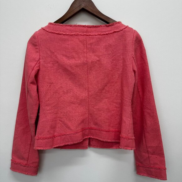 Lilly Pulitzer Pink Coral Tweed Fitted Office Siren Button Blazer Jacket XS - Picture 8 of 8